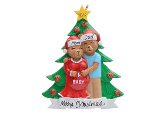 Expecting Ornament - Pregnant Mom Christmas Ornament, 2025 New Mother Parent Couple Gift, We're Expecting Decoration, Mama Bear Design