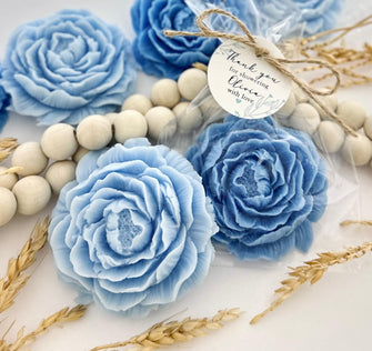 Big Peony Soap Favors - Something Blue Before I Do Bridal Shower Bulk Guest Gifts, Boy Girl Baby Shower, Dusty Blue Wedding Ceremony Decor