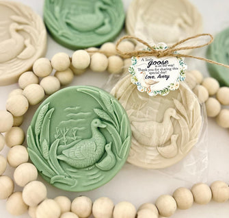 Goose Duck Soap Favors - Pond Animal Theme, Baby Shower Thank You Guest Gift, One 1st First Birthday Party Girl Boy Neutral Boho Goose Theme