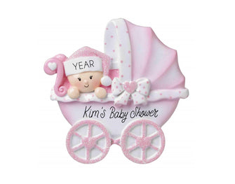Baby Girl Ornament - Personalized Ornament Baby First Christmas Ornament Baby Shower Favor Pink Baby Girl Ornament Personalized Welcome 2025