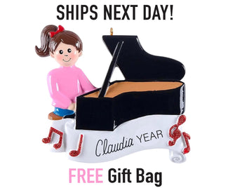 Piano Player Ornament - 2025 Pianist Recital Gift Personalized Christmas Gift Girl Boy Kids Concert Grandkid Stocking Stuffer Tree Decor