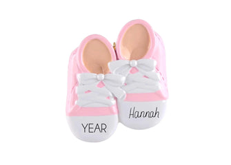 2025 Baby Girl Ornament - Baby's My First Christmas Ornament 2025, Girl Shoes Gift Pink Kids Granddaughter Stocking Stuffer Tree Decorations