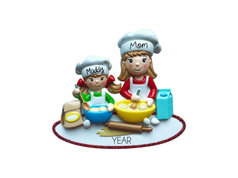 2025 Kid and Parent Baking Ornament - Mom Daughter Cousin Aunt Niece Girl Gift, Personalized Foodie Christmas Custom Tree Decorations