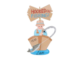 2025 Fishing Ornament --- Personalized Christmas Outdoor Fishing Gift for Men Dad Him Boyfriend Boy Kids Grandpa Fisherman Tree Home Decor