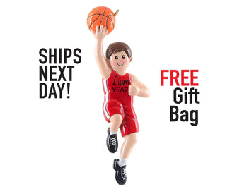Basketball Christmas Ornament - Sports Player Boy 2025 Ball Personalized Gift High School College School Team Custom Stocking Stuffer Decor