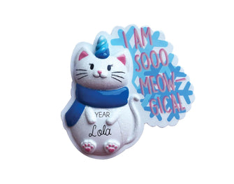 Adorable Cat Ornament - Kids 2025 Personalized Cat Unicorn Ornament, Toddler Girl Cute Kitty Meow Stocking Stuffer, Christmas Tree Gift