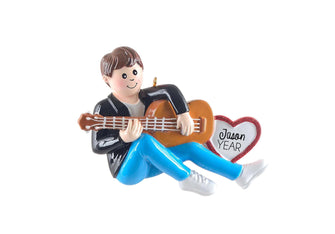 Guitar Player Ornament - 2025 String Instrument Lover Classes Lesson Learning Girl Boy Kids Custom Grandkids Christmas Gift Stocking Stuffer