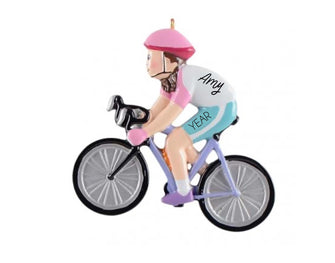 Bicycle Christmas Ornament - 2025 Personalized Road Bike Cyclist Ornament Girl or Boy Holiday Gift Men Women Rider Christmas Tree Decoration