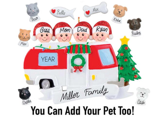 RV Camper Ornament - Camping Gift Accessories, Personalized 2025 Group Family RV Decorations, Friends Van Travel Trailer Christmas Ornament