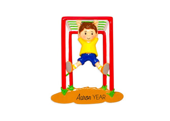 Boy Playing at Park Christmas Ornament - Boy Toddler Kids Gift, Personalized Playground Workout, Custom Christmas Gift 2025, Jungle Gym