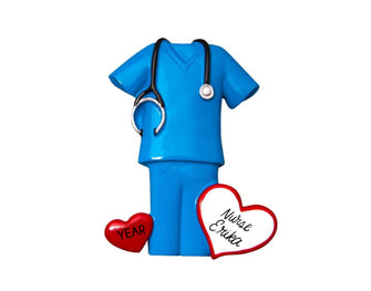 Blue Scrubs Ornament - 2025 Personalized Nurse Ornament, RN CNA LPN Np New Nurse First Christmas Gift Nursing School, Christmas Ornament