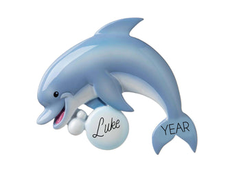 Dolphin Ornament - 2025 Personalized Dolphin Ocean Ornament, Kids Toddler Kitty Sea Ornament , Christmas Tree Gift