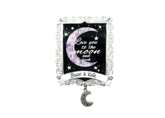 Love You To The Moon and Back Ornament - Personalized Couple Ornament Christmas Bridal 2025 Favors Bride Groom