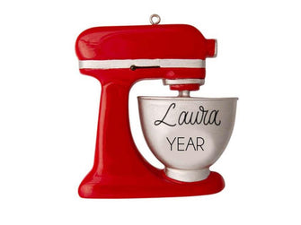 Mixer Ornament - Personalized Baker Mixing Bowl Cook Christmas Ornament, 2025 Holiday Christmas Gift Mom For Her Red Kitchen Mixer Blender