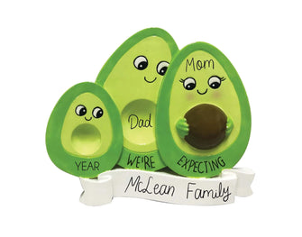 Family of 3 Expecting Personalized Christmas Ornament - Pregnant Mom Second Baby, Child 2025 Parents, Tree Holiday, Custom Personalized Gift