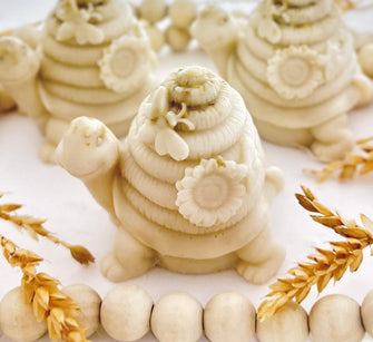 Big Turtle Soap Gift - Honey Oatmeal Soap - Unique Gift Idea for Her Him, Christmas Holiday Sunflower Stocking Stuffer - With Real Oatmeal