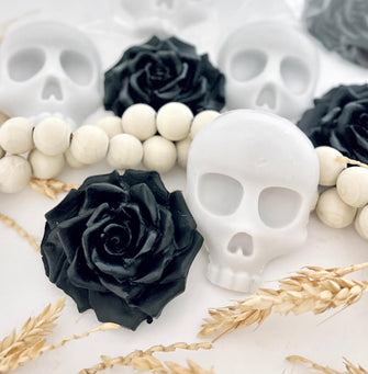 Gothic Soap Favors - Till Life Do Us Party, Bride Bridal Shower Bachelorette, Skeleton Black White Gray Halloween, Fall Wedding Theme Decor