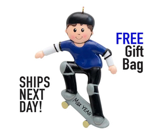 Skateboard Ornament - Skateboard Gift for Men Kids Boy, Personalized Skateboarding Custom Christmas Ornament, Skater Boy Teen Ornament 2025