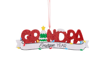 Grandpa Ornament - Grandfather Christmas Gift, 2025 Grandparent Gift, Personalized Grandparent Custom First Christmas New Grandparents Gift