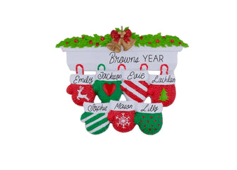 2025 Large Family Christmas Ornament - Personalized Big Family Gift, Mantel Gloves Mittens Stockings Tree Gift 14 13 12 11 10 9 8 7 6 People