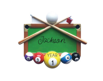 Billiards Ornament - 2025 Boy Girl Billiards Ornament, Personalized Holiday Gift, Gaming Ornament, Gamer Gift