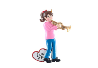 Trumpet Player Ornament - 2025 Brass Wind instrument Lover Learning Girl Boy Kids Personalized Grandkids Christmas Gift Stocking Stuffer