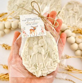 Elegant Deer Soap Favors - Oh Baby Shower Decor, Girl Woodland Animal Party, She is Almost Here Forest Theme, Little One First Birthday
