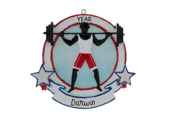 Weight Lifting Ornament - Personalized Workout Girl Boy Kids Gift, Custom Gym Coach Christmas Gift 2025, Lifting Team, Working Out