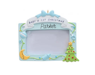 2025 Baby Boy Ornament Personalized - Boy Baby's My First Christmas Ornament, Baby Christmas Frame Ornament, New Baby Shower Christmas Gift