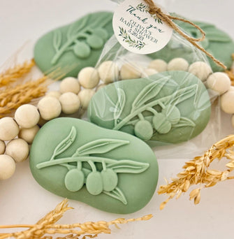 Olive Shaped Soap Favors - Baby Shower Italian Sage Green Eucalyptus Boho Rustic Branch Party Wedding Bridal Guest Thank You Bulk Gifts