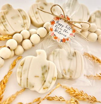 Honey Oatmeal Bulk Pumpkin Soaps - Happy Fall Party Favors, Wedding Theme Baby Shower Bridal Thank You Gift Autumn Friend Family Decor Ideas