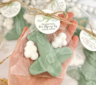 Sage Green Airplane & Cloud SOAP Favors - Birthday Party Decor Kid, Time Flies Aviation Baby Theme, Travel Wedding Bulk Bridal Guest Gift