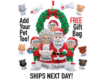 Personalized Grandkids Christmas Ornament - Grandma & Grandpa 2025, Family Kids Holiday, Grandmother Gift